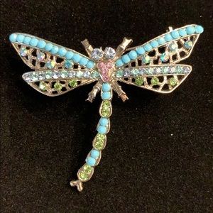 Vintage rhinestone dragonfly broach